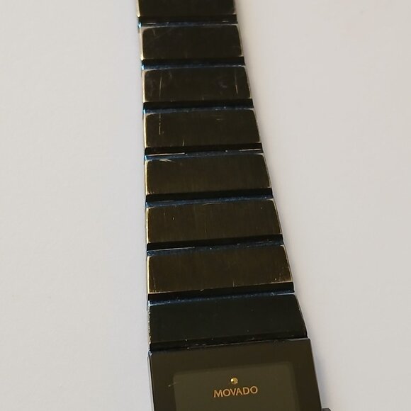 Movado Women's Black Tank Swiss Quartz Watch Water Resistant 84.C1.310.2A - Picture 11 of 16